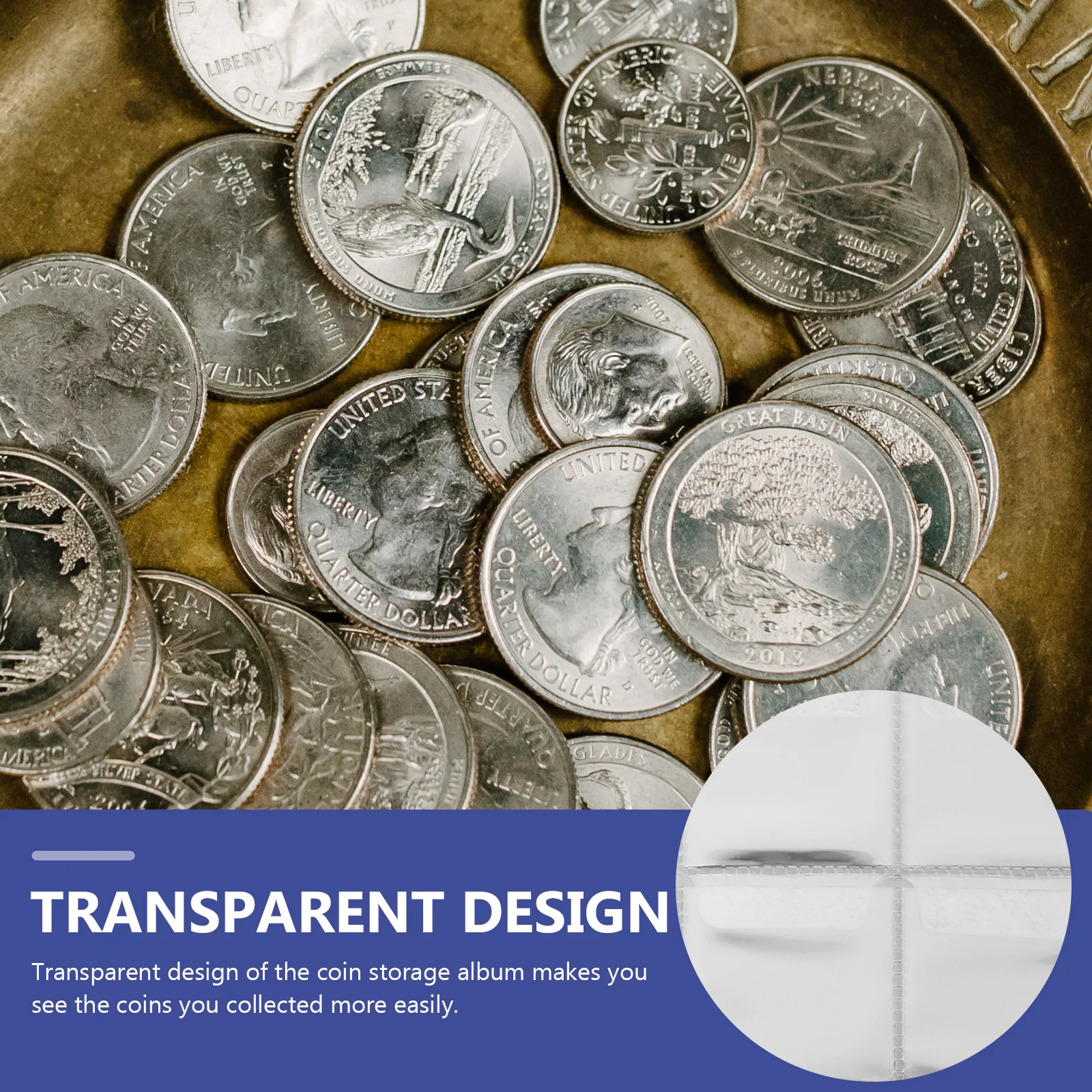 

SHOWERORO Collection Holder Album 60 Slots Vintage Portable Storage for Collectors with Pockets