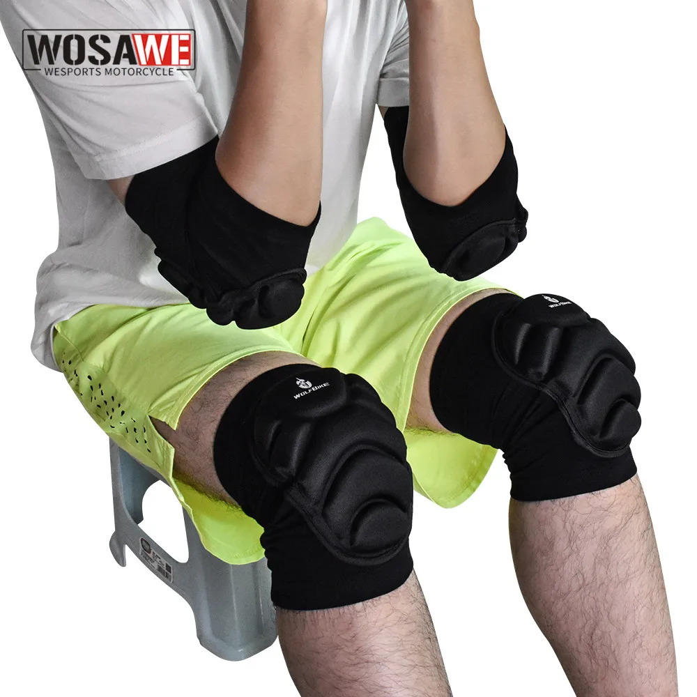 WOSAWE Soft Comfortable Knee Pads for Sports Roller Hockey Ski Snowboard Volleyball Dancing Elbow Knee Braces Protection Adult