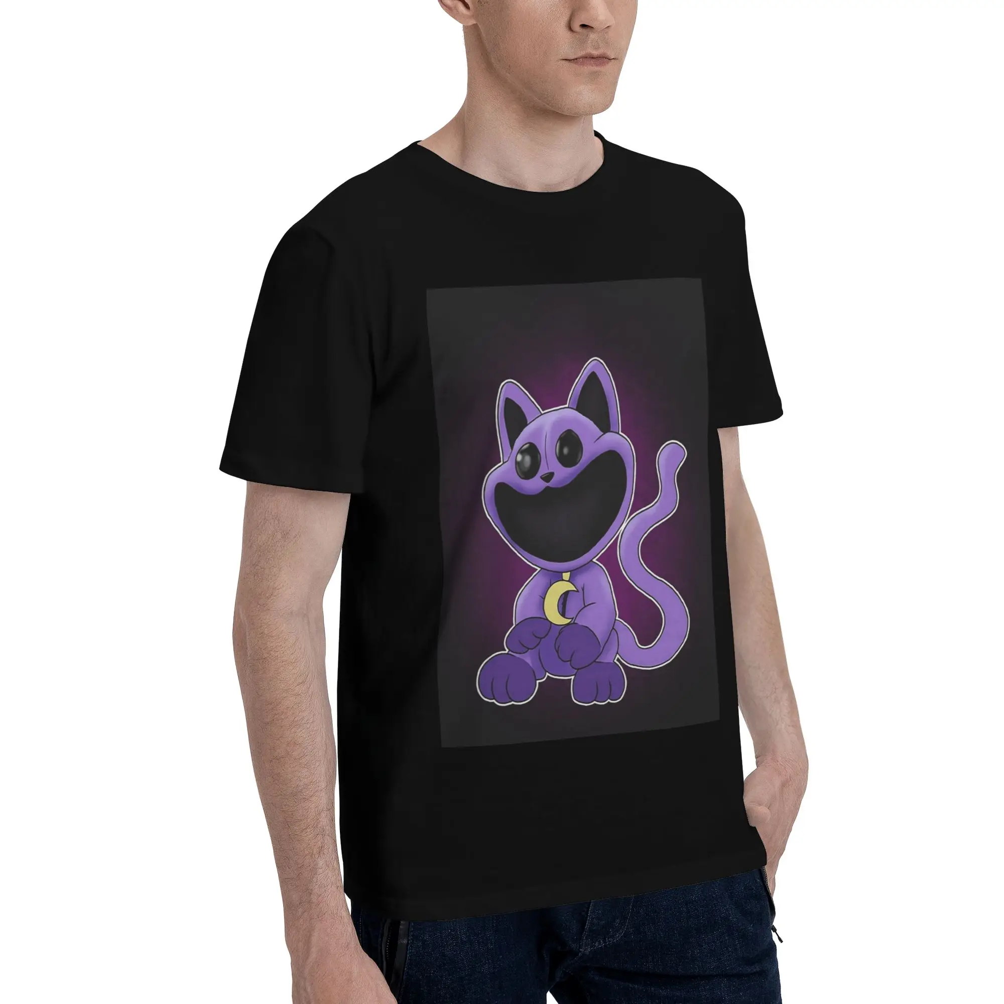 

Catnap plus Мужская футболка больших размеров Мужские хлопковые футболки с круглым вырезом Короткие летние мужские футболки