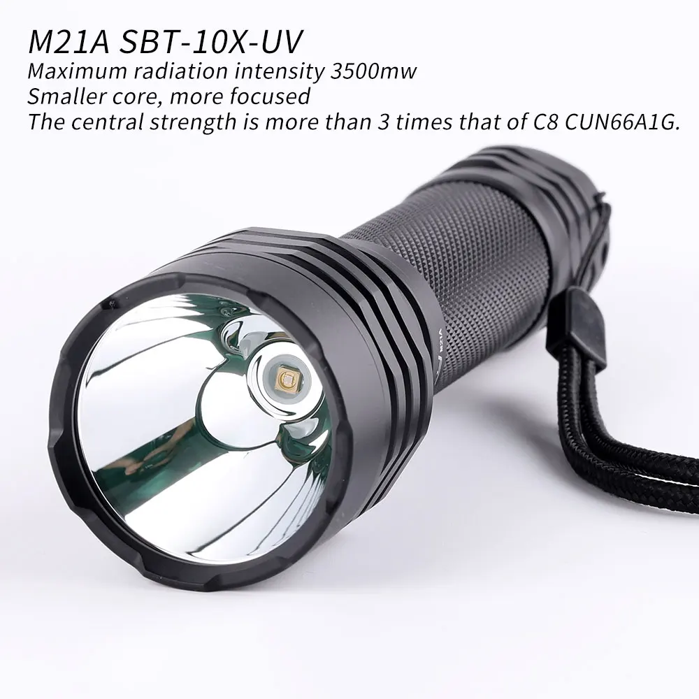 Convoy M21A SBT-10X-UV UV365nm UV Flashlight 21700 UVA LED Torcia Lampe Torche Lantern Fluorescent Agent Detection Ultraviolet