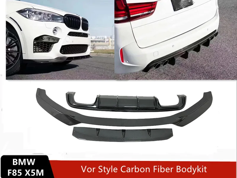 F85 X5M Body kit Vor Style Carbon Fiber Bodykit Front Lip Diffuser For BMW X5M F95 14-19