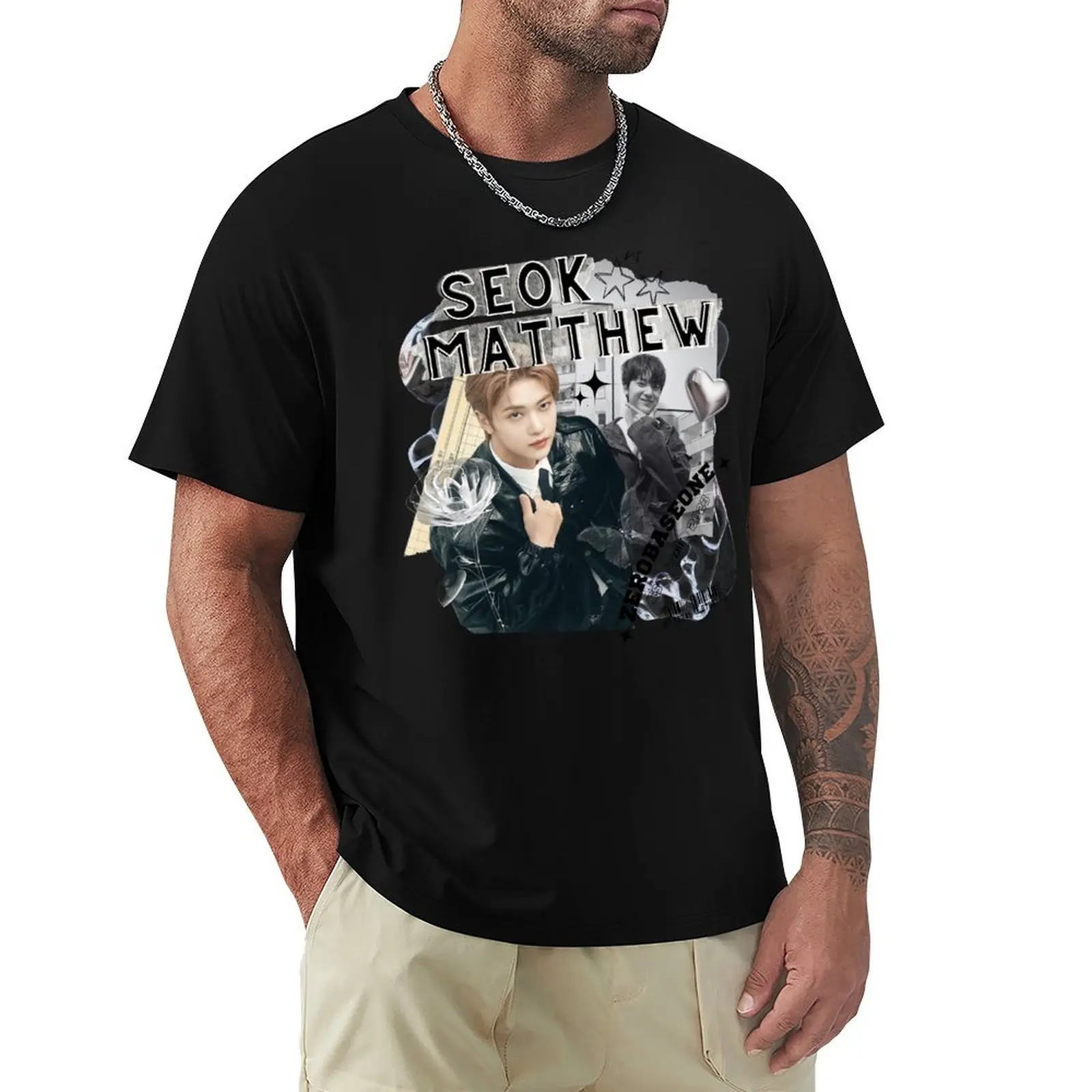 

ZB1 Seok Matthew Fandom Art T-Shirt Regular Fit Plain Tee Shirt