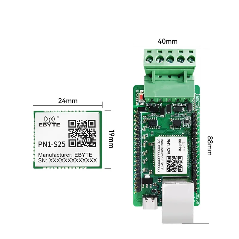 Bramka Profinet do Modbus EBYTE PN1-S25 Moduł SMD 10/100M 2 Porty Szeregowe Ultra Mały Rozmiar Wbudowany Firmware RS485/RS422 — zdjęcie produktu 7
