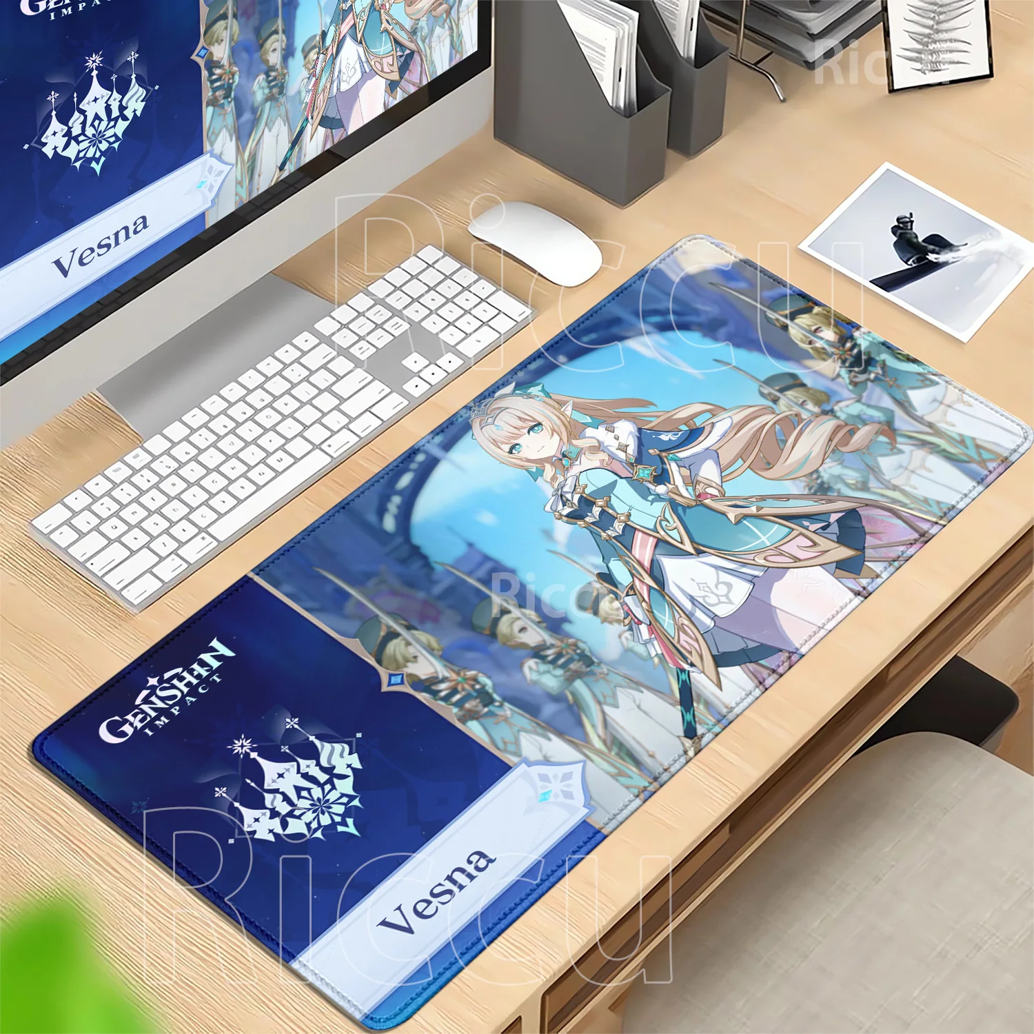 HD printing Genshin Impact Mousepad Anime Gaming Mouse Pad Lock Edge Playmat Office accessories Keyboard Non-slip base Desk Mat