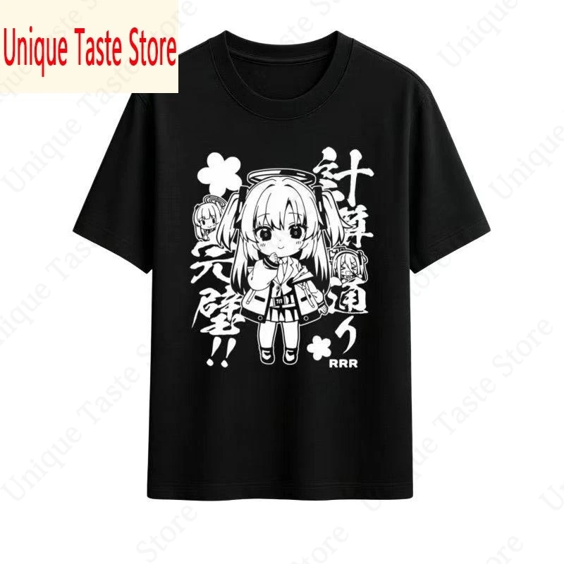 ‌Anime Blue Archive T-Shirt Hayase Yuuka Cute Cartoon Character Print Short Sleeve Tee Tops Unisex Comfortable Cotton T Shirt