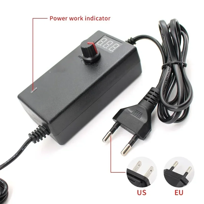 AC DC 3V 5V 9V 12V 24V Adjustable Power Supply Source 1A 2A 3V 12V 24V Switching Power Supply AC-DC with Display Screen Adapter