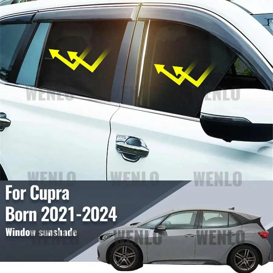 For Seat Cupra Born 2021 2022 2023 2024 Magnetic Car Sunshade Customized Side Window Curtain Sun Shield Visor Front Windshield