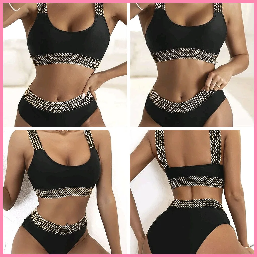 

Sexy High Waist Bikini Set: Padded Push Up High Cut Swimsuit Two Piece Beachwear