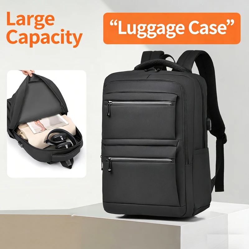 

2026 Men Large Capacity Travel Backpack Multifunctional 15.6inch Laptop Storage Bag Waterproof Travel Bags With USB Charger Port