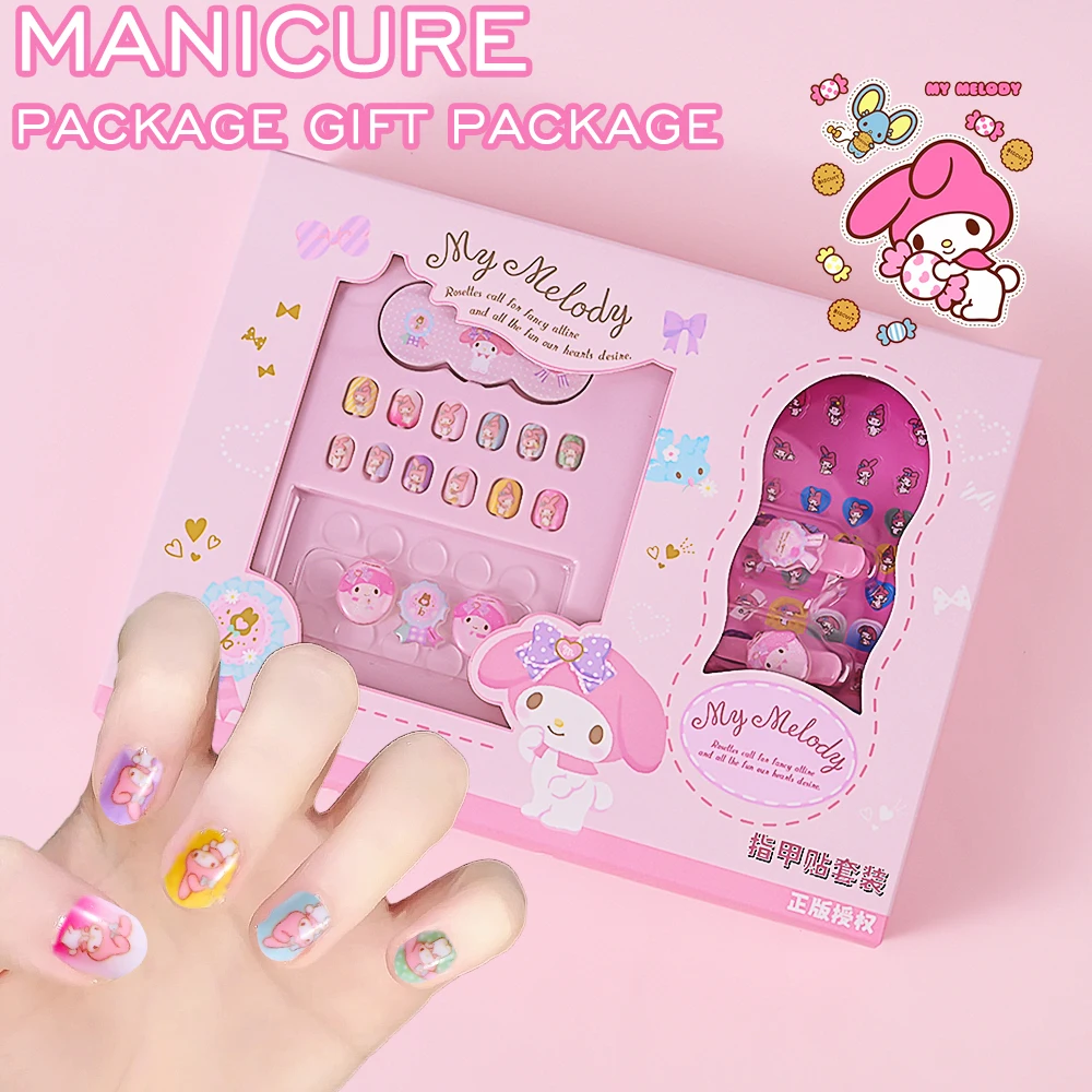 1 مجموعة كورومي آند ماي ميلودي مسمار التصحيح ملصقات لطيف الكرتون سانريو اضغط على الأظافر/مقاطع الشعر/الزلاقات ملصقات أطقم للفتيات هدية #3
