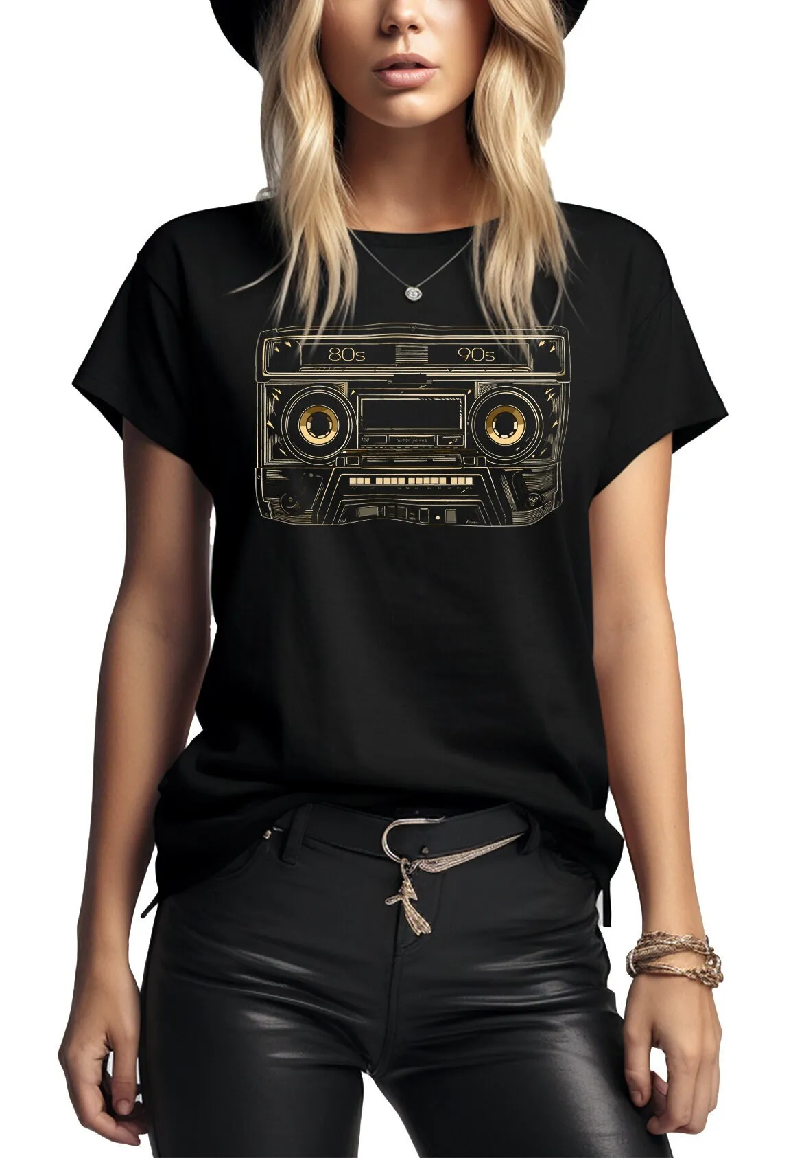 Women'S Shirt 70S 80S Outfit Mixtape Vintage Fashion Gifts For Women Girls Ladies Top Summer Black S Xl