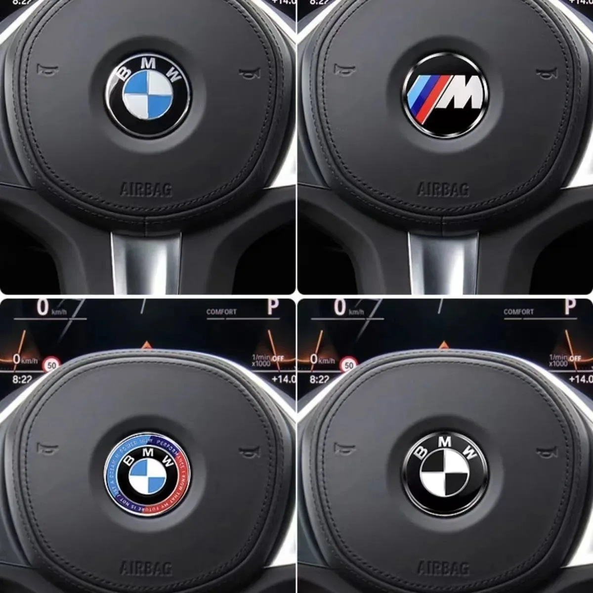 

4.5cm Car Steering Wheel Center Emblem Sticker Badge For BMW 50th M E46 E90 E87 F30 F20 F10 G20 G30 X1 X3 X5 Interior Logo Decal