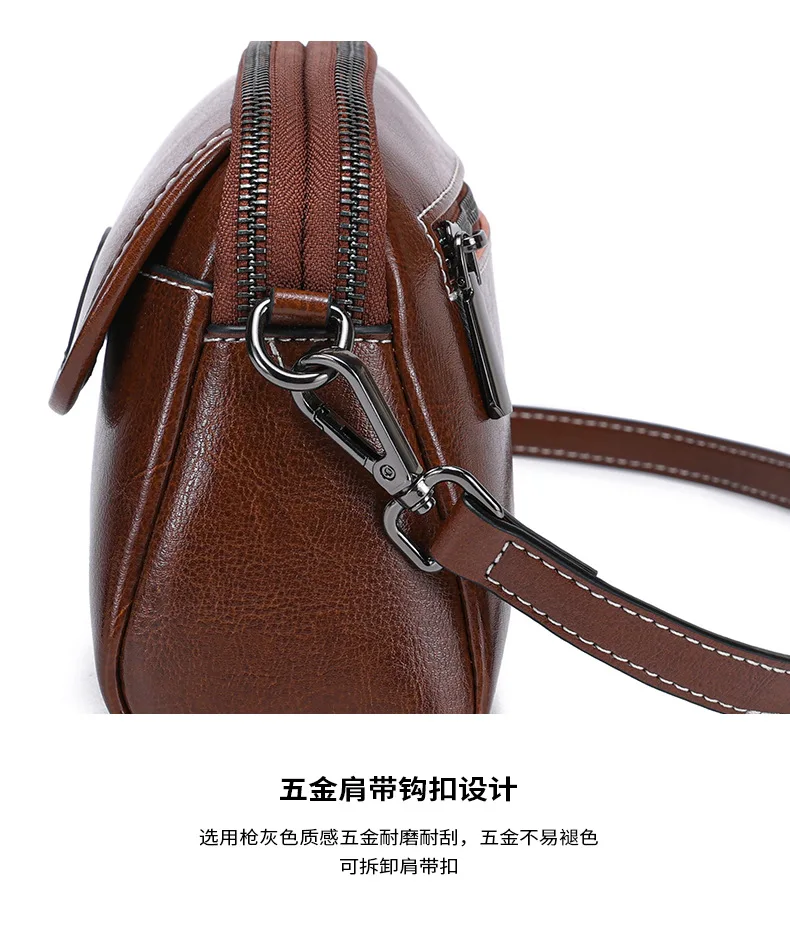 حقيبة كروس من الجلد الطبيعي للنساء - حقيبة هاتف كاجوال خفيفة الوزن، حقيبة كتف متعددة الاستخدامات وأساسيات الاستخدام اليومي #6