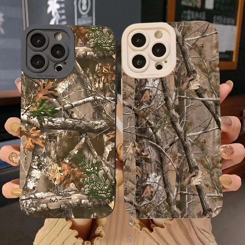 Forest Camouflage Pattern Phone Case For iPhone 11 12 13 14 15 16 Pro Max 7 8 Plus 16E XR X XS SE Shockproof Silicone Soft Cover