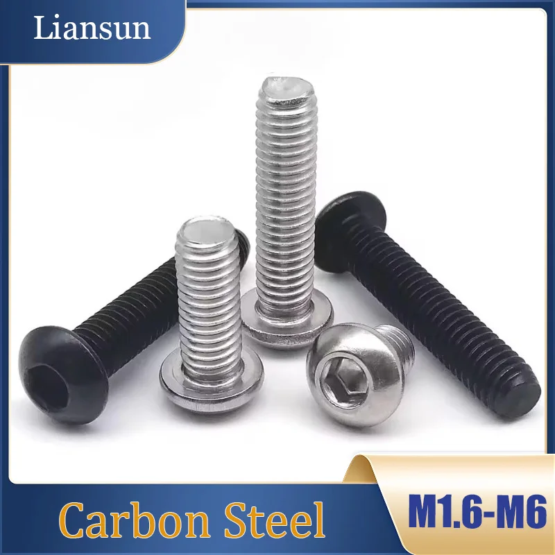 

3-100pcs M1.6 M2 M2.5 M3 M4 M5 M6 Nickel-plated/Black Hexagon Socket Head Cap Screws Carbon Steel Hexagon Socket Head Cap Screws
