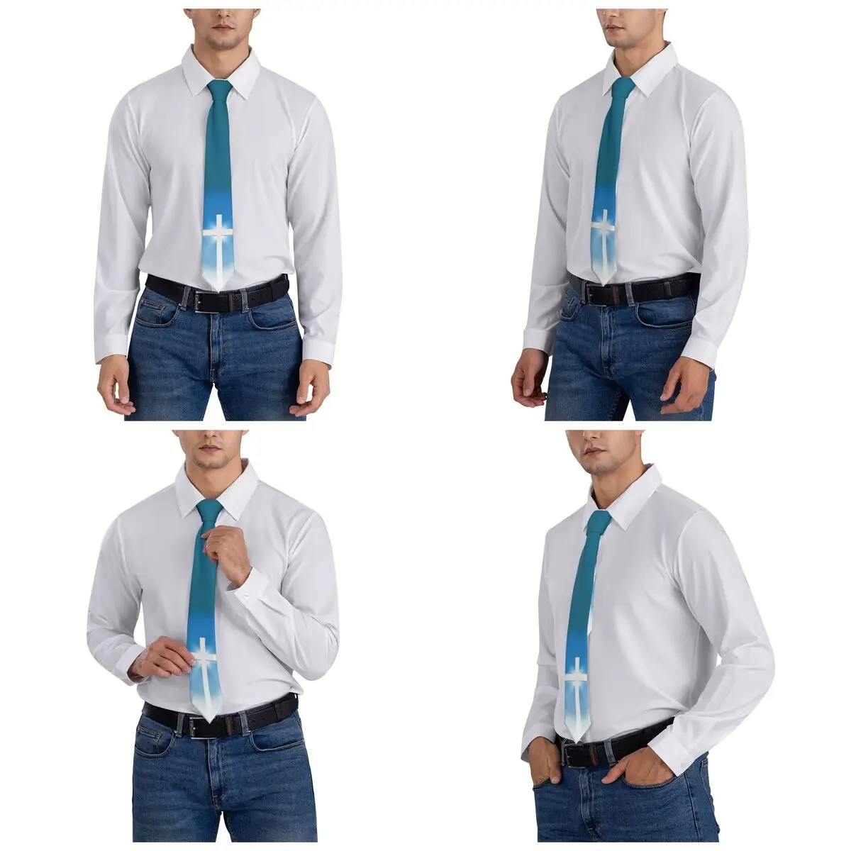 Craings.com Business Cross and Cloud In The Sky Unisex Presidence Kties, Skinny Polyester, Neck Look for Men Accessrespiration, 8 cm