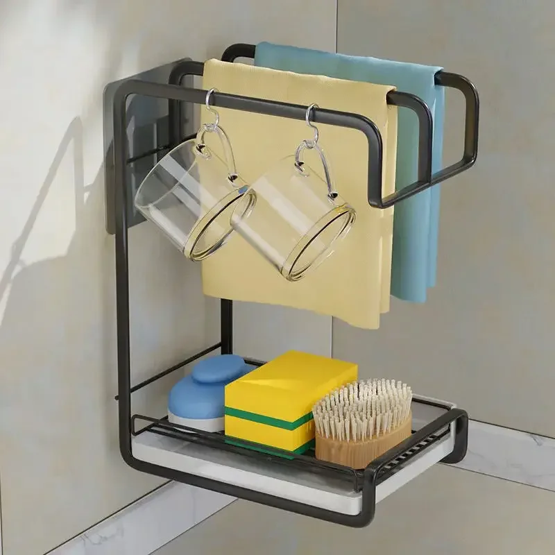 Household Dishcloth Hanging Shelf Sink for Storing Towels Sink for Washing Dishes Vegetable Basin Table Top Windowsill Shelf