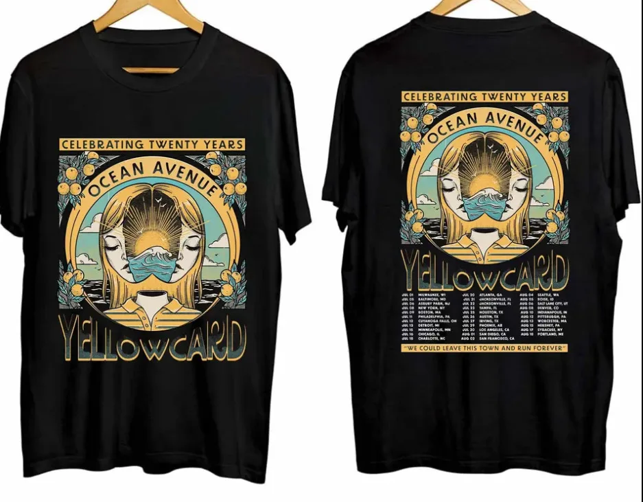 Yellowcard 2024 Ocean Avenue 20 Years Tour tshirt