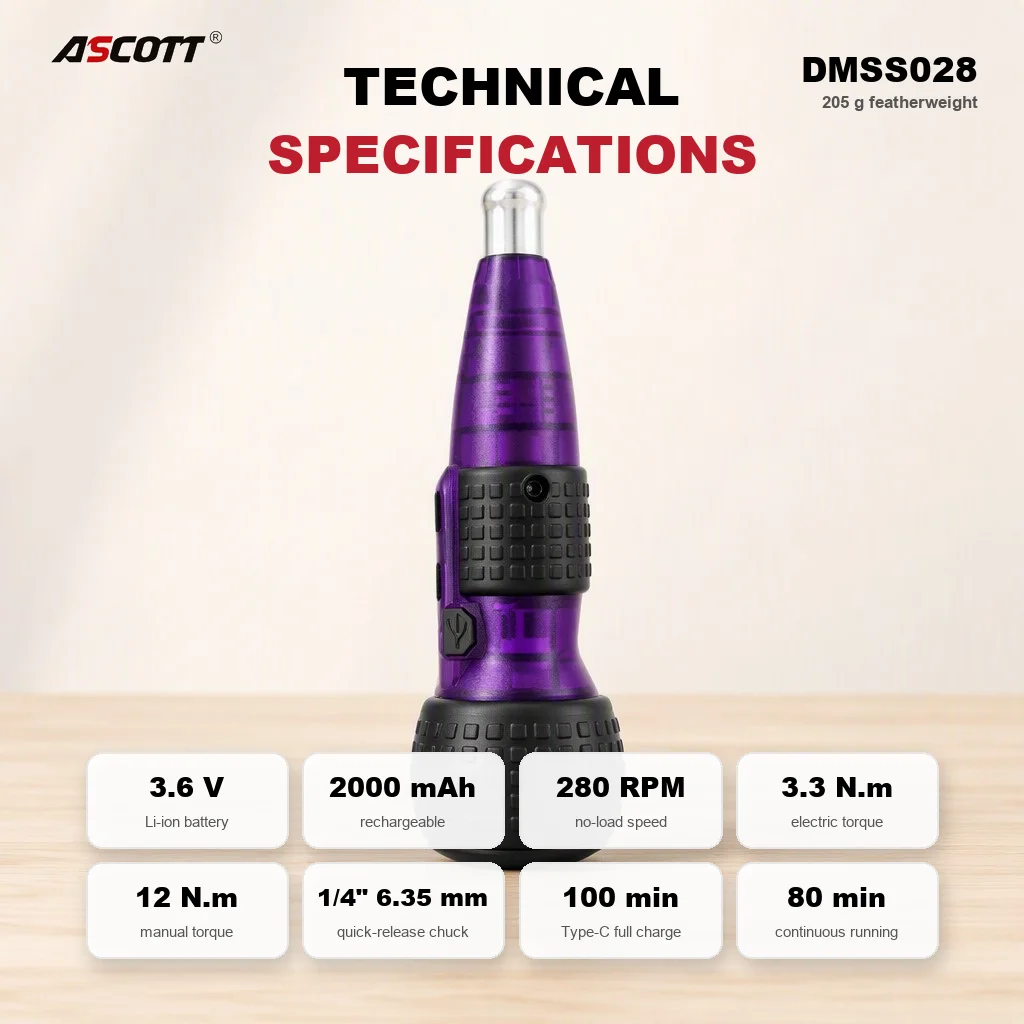 mini electric precision screwdriver 6.35 mm (1/4