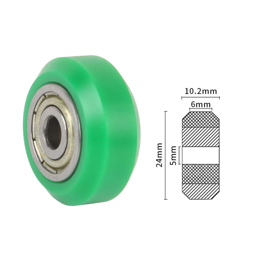 8pcs V Solid POM Wheels OD 24mm Rollers Gantry Pulley Double Bearings for Ender3 V2 Neo,Ender3 S1 / Pro,Ender5  3DPrinter(Green)