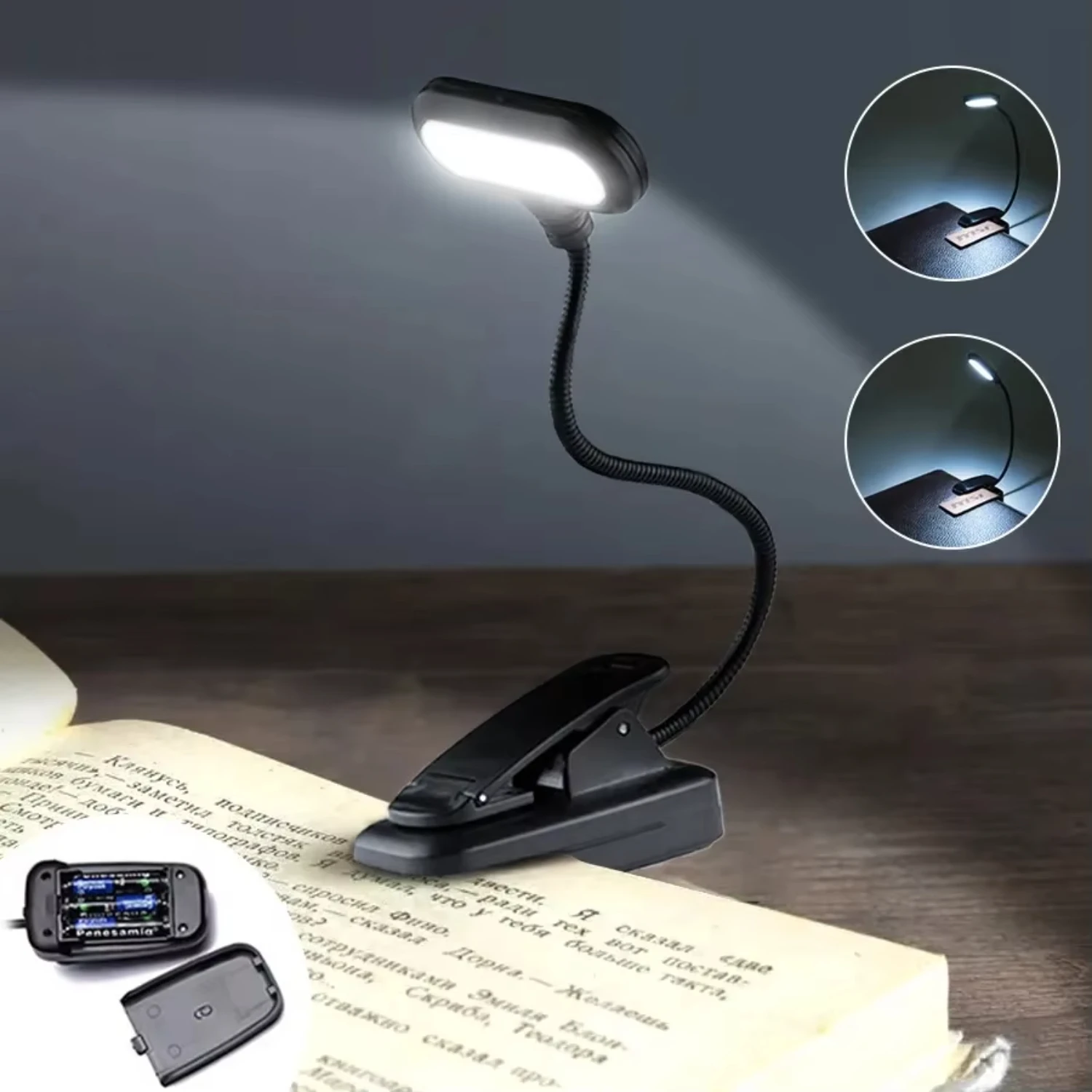 

Mini Book Lights Eye Protection Reading Lights Clip-On Desk Table Lamp Battery Powered Adjustable Flexible Bedroom Study Quran