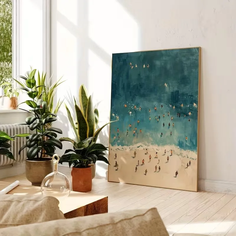 

Minimalist Beach Scene Canvas Print, Landscape Theme, Home Office, Living Room, Bedroom, Dining Room Interior Wall Decoration