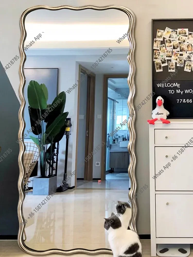 T Modern Floor-to-ceiling Mirror, Fitting Mirror, Simple Special-shaped Full-body Mirror, Home-entry Designer Style, High-end Se