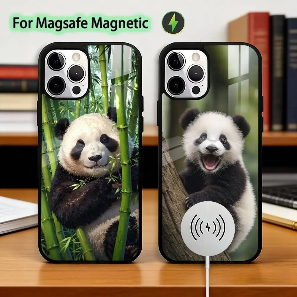 

Cute F-Fubao Animal P-Panda Phone Case For iPhone17,16,15,14,13,12,11 Plus,Pro Magnetic with Magsafe Wireless Charging