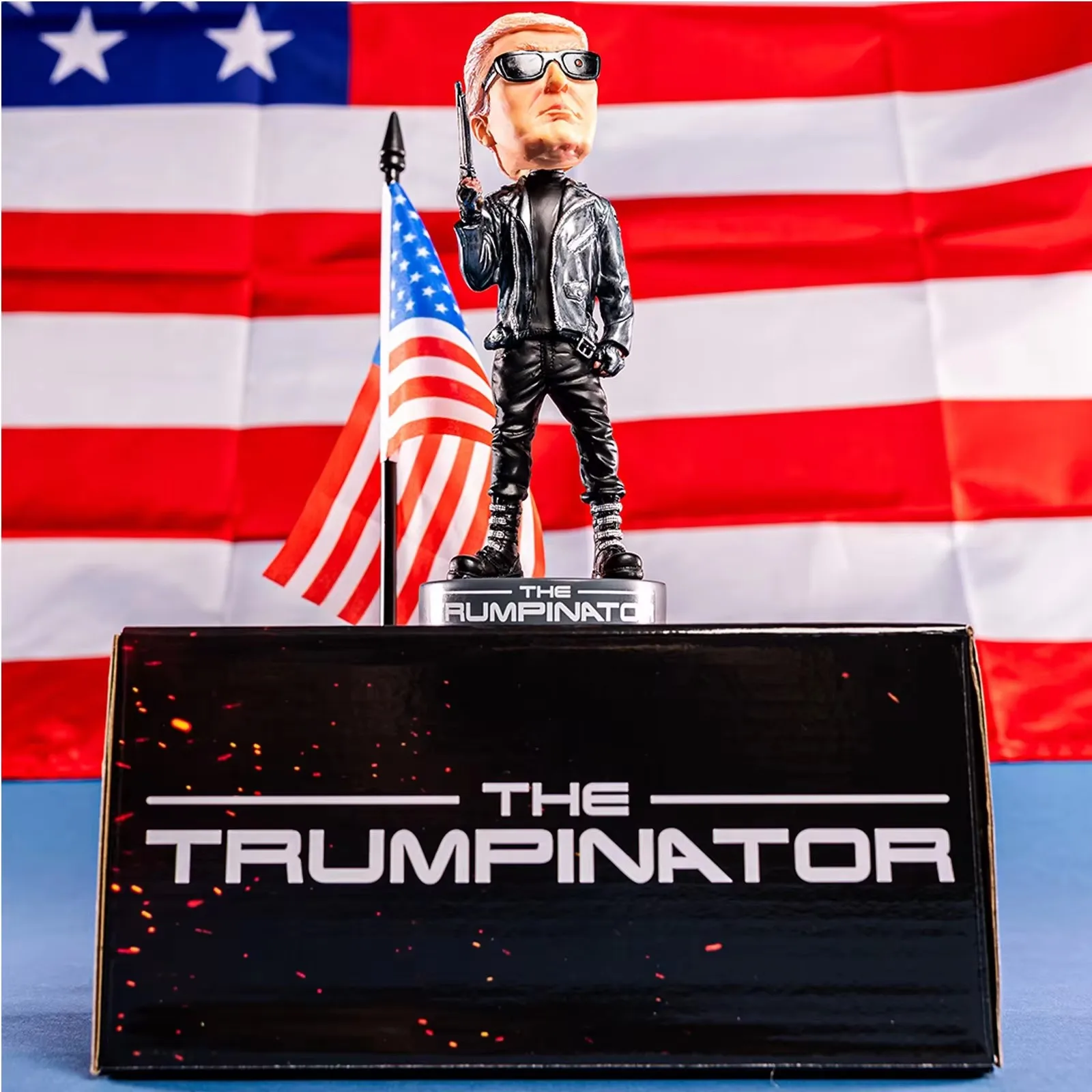 Trump resin figurine toy ornaments Desktop craft statues Emulating Schwarzenegger Image Character statue ornaments Emulating