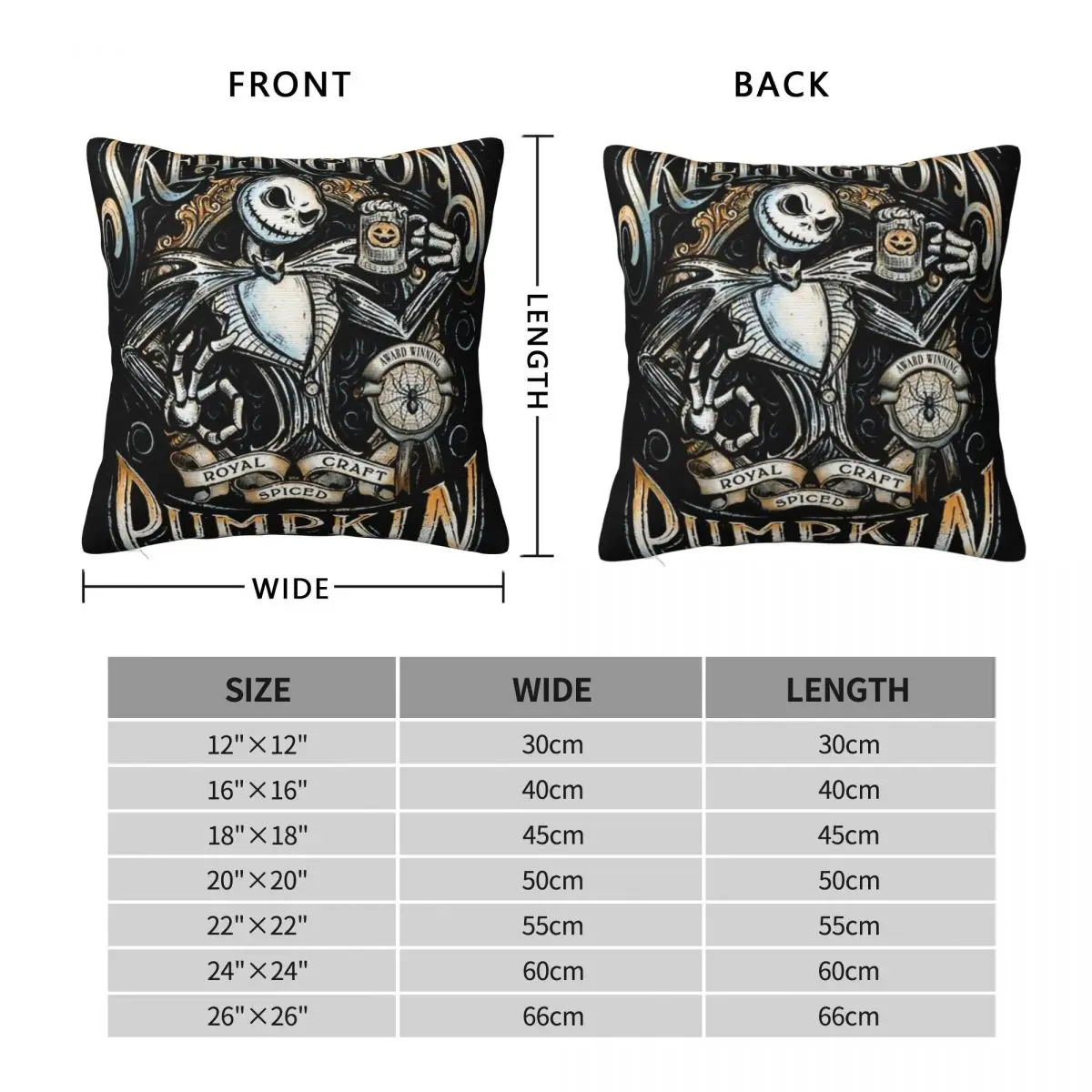اليقطين Ale هالوين جاك Skellington كابوس قبل عيد الميلاد وسادة تغطي غطاء وسادة أريكة مضحك رمي كيس وسادة 45*45 #6