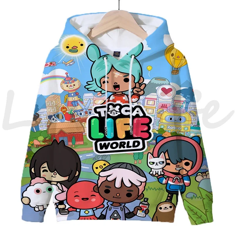 Toca Leben Welt Hoodies Sweatshirt Kinder Kleidung Toca Boca Hoodie Jungen Mädchen Cartoon Hoody Pullover Kinder Freizeit mantel