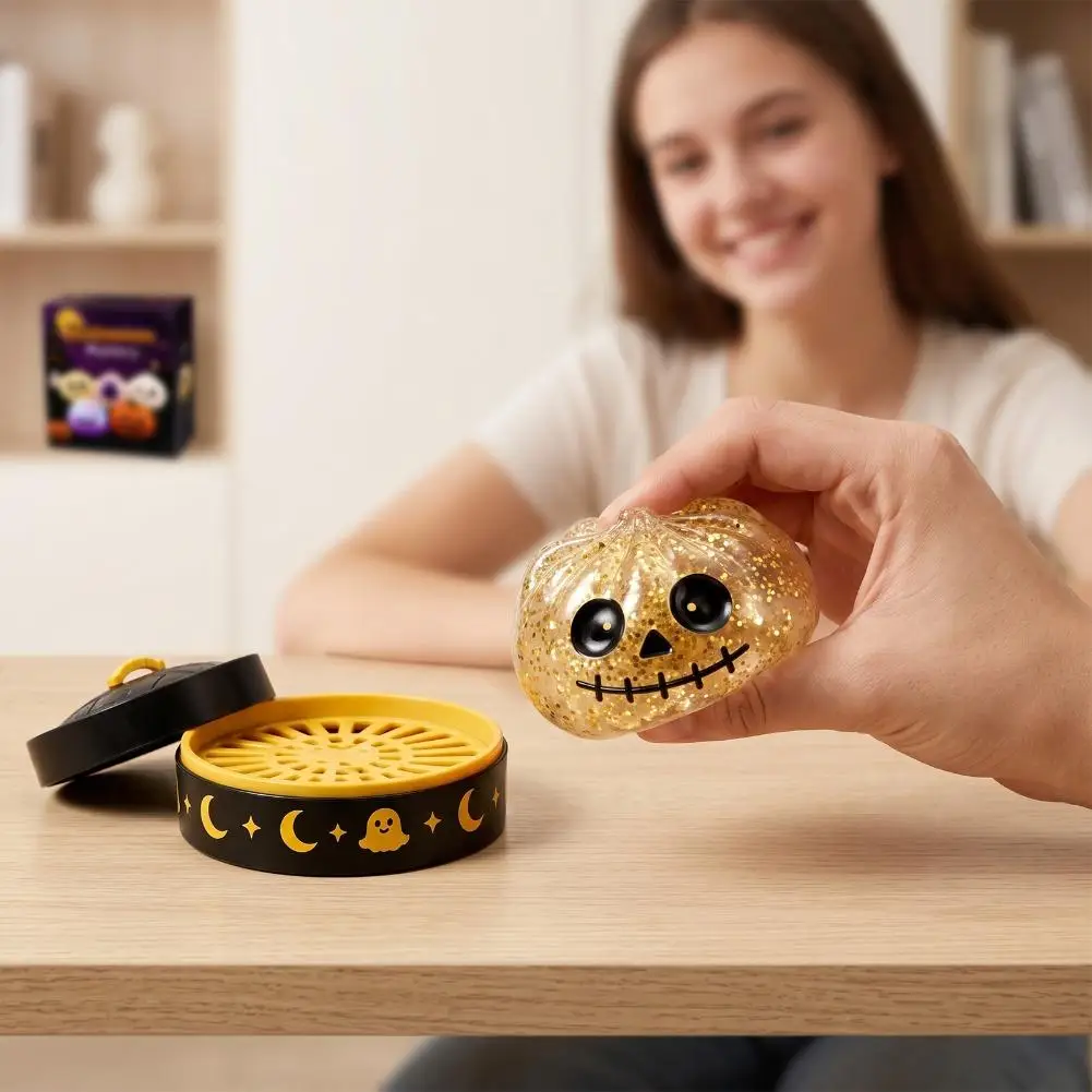 Halloween-Teigtaschen-Quetschspielzeug, Glänzendes Glitzer-Soft-Fidget-Spielzeug, Kürbis-Augapfel-Geister-Stil, Stressabbau-Party-Überraschungsgeschenk – Detail 7