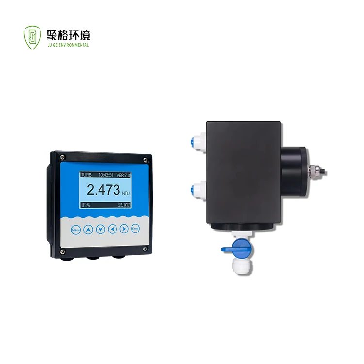 Integrated Flow Through Online Low Turbidity Meter 100NTU Drinking Water Pure Water Plant Digital RS485 Turbidity Sensor