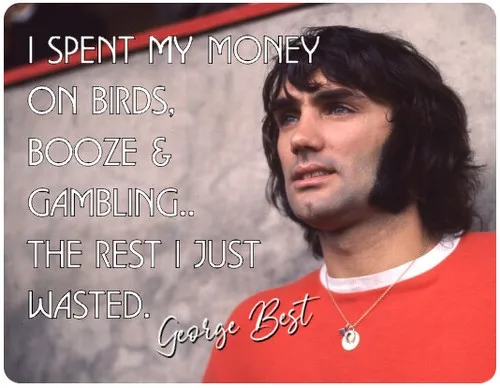 Vintage Retro George Best Drink Quote Football Bar Pub Shed Man Cave Metal Sign
