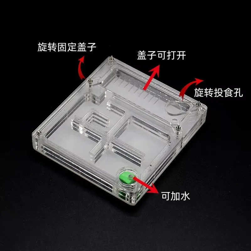 Transparent Acrylic Ant Nest Feeding Box for Ant Queen Ant Breeding Insect House Anthill Workshop