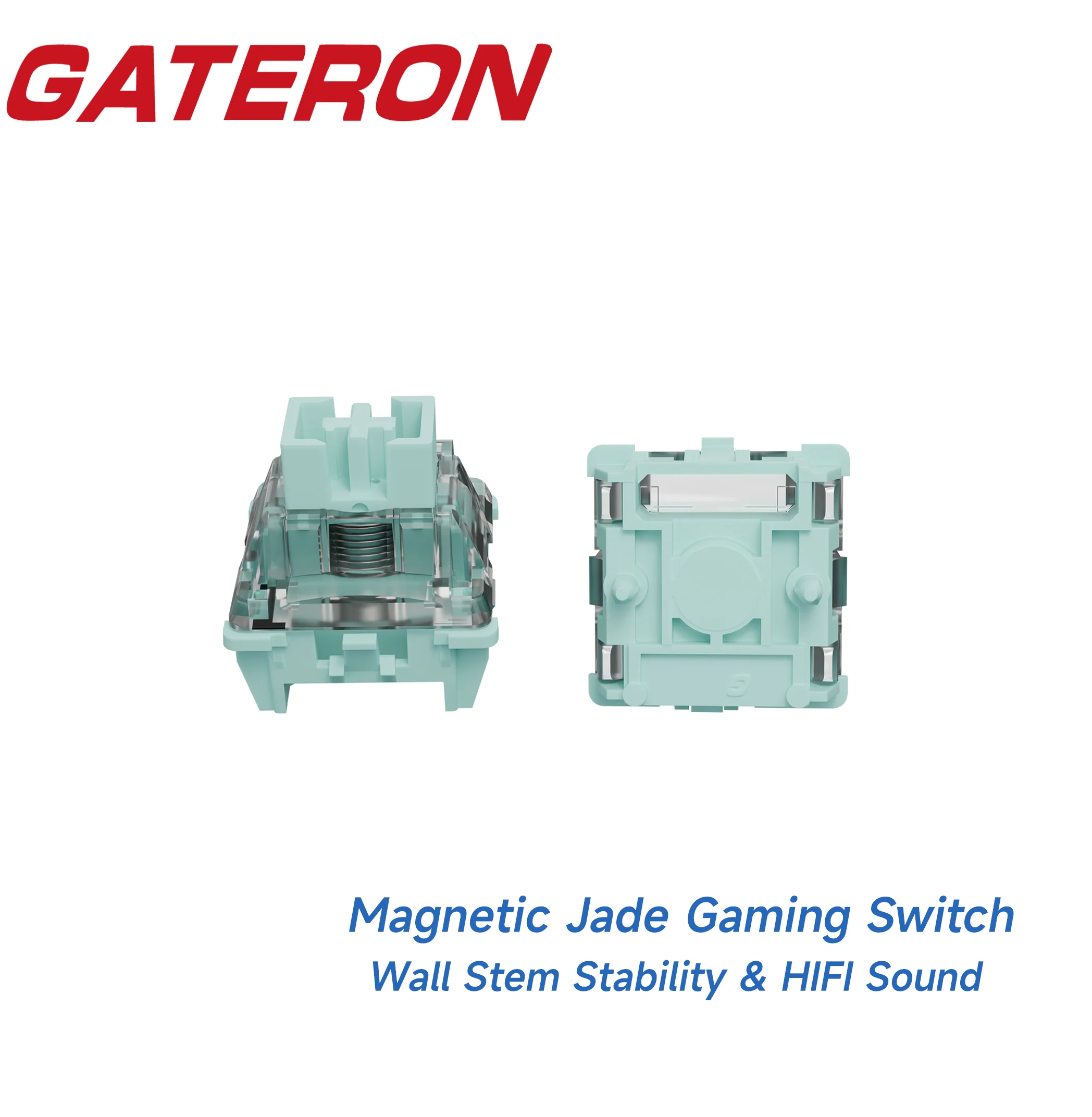 GATERON Magnetic Jade Gaming switch, Linear, Freely setting Wall Stem, Hall Sensor HIFI Sound for Magnetic Keyboard Gaming Work