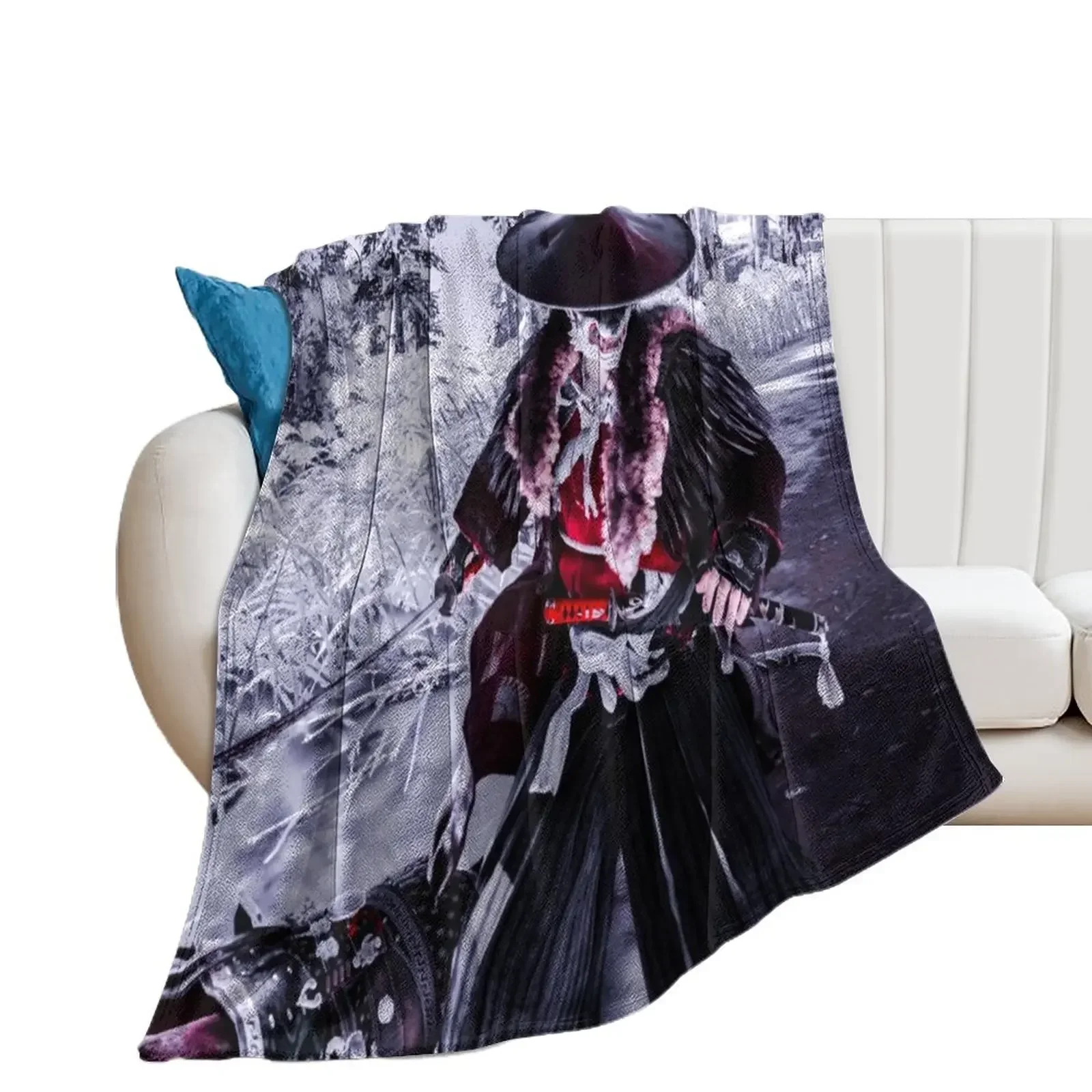 The Werewolf Ronin Throw Blanket Flannel Fabric Moving Personalized Gift anime Blankets