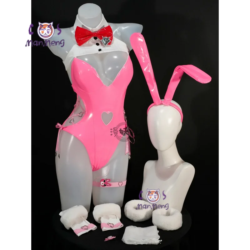 

Milk Anime Game N i k k e Cosplay Costume Girl Sweet Pink Bunny jumpsuit Headwear Props Halloween Party Milk Uniform