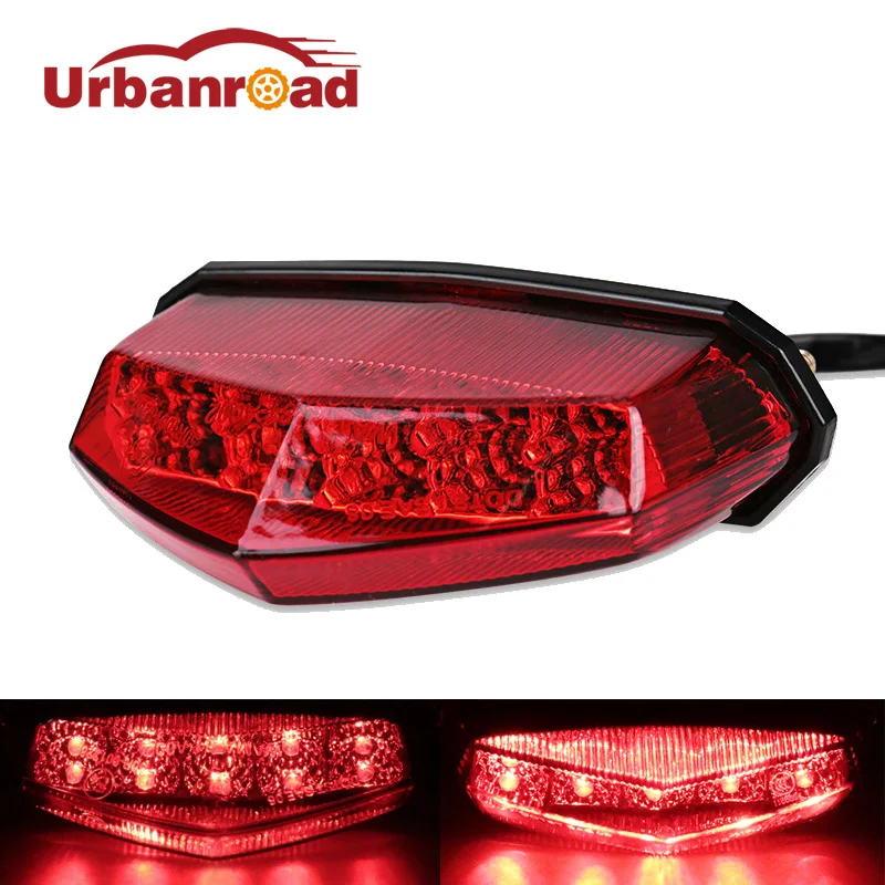 Fishberg Red Universal 12v Motorcycle Tail Light Led Stop Taillight Brake Brakelight Motorcycle Rear Brake Light Led Stop Lamp