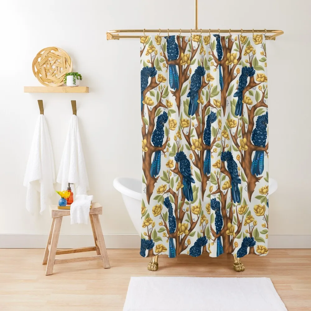 

Black Cockatoos Yellow Shower Curtain For Bathroom Shower For Bathroom In The Bathroom Window Curtain
