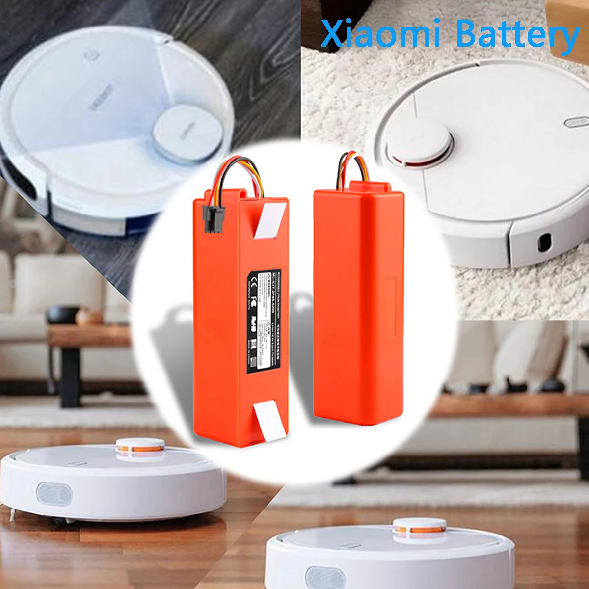 

Lithium Battery Robotic Vacuum Cleaner Replacement Battery for Xiaomi Robot Roborock S50 S51 S55 Accessory Spare Parts 6500mAh