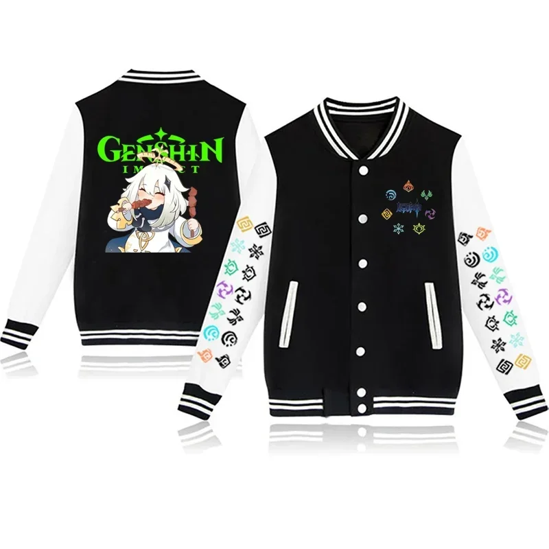 Genshin impact baseball women's jacket unisex unisex couple jacket style Varsity