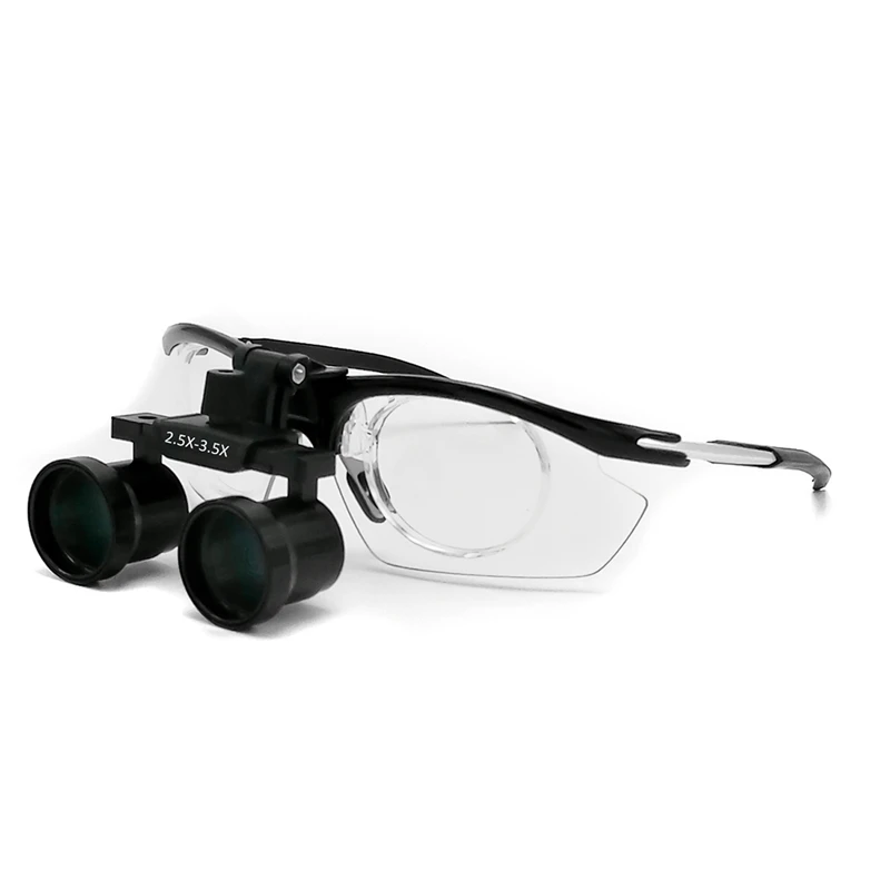 

Zoom 2.5X-3.5X Binocular Dental Loupes with Aluminum Frame Inner Transparent Lens Medical Magnifier Lupa for Surgical Dentistry