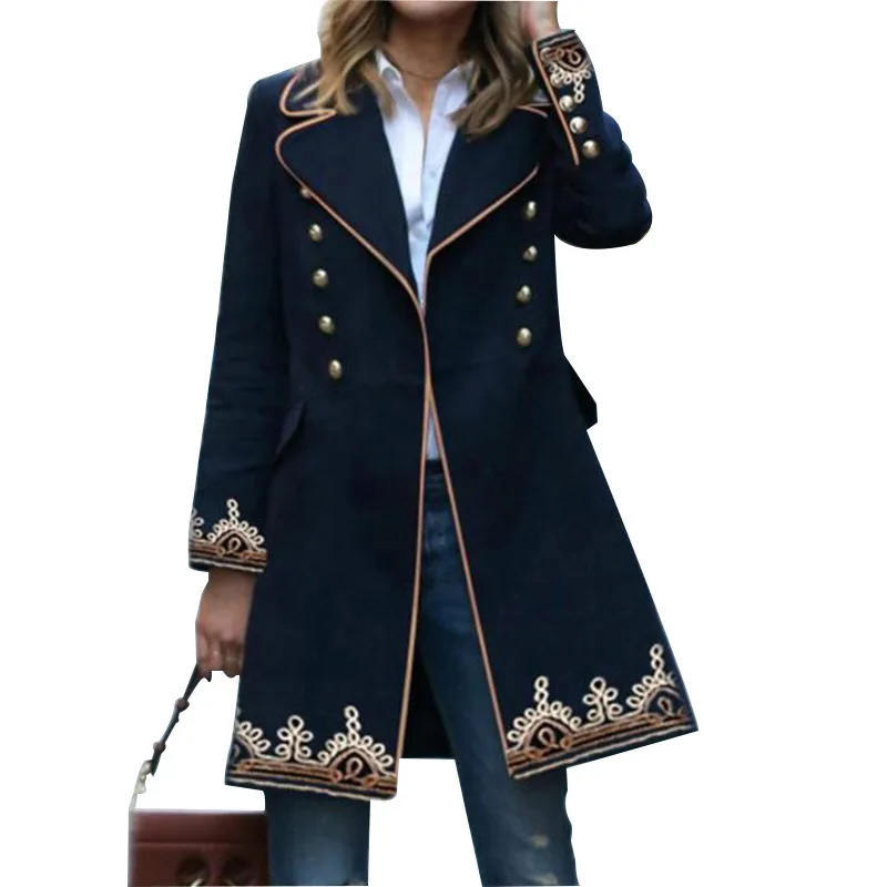 Women Coats Single Breasted Button Print Floral Jackets Turn Down Collar Pockets Streetwear Autumn High Street Casual 2023