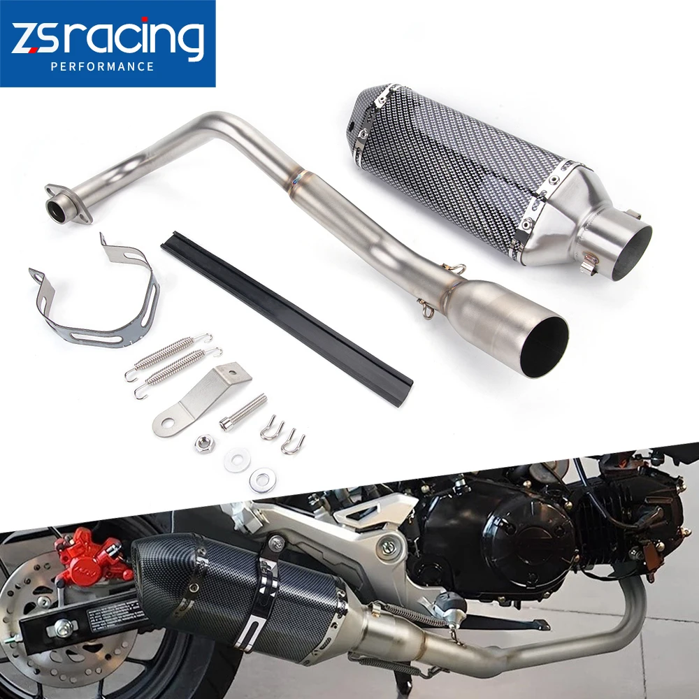 

51MM Universal Motorcycle Exhaust Pipe Muffler Full Exhaust System Slip-On Muffler For 13-25 Honda Grom 125/MSX125/ABS CR1857