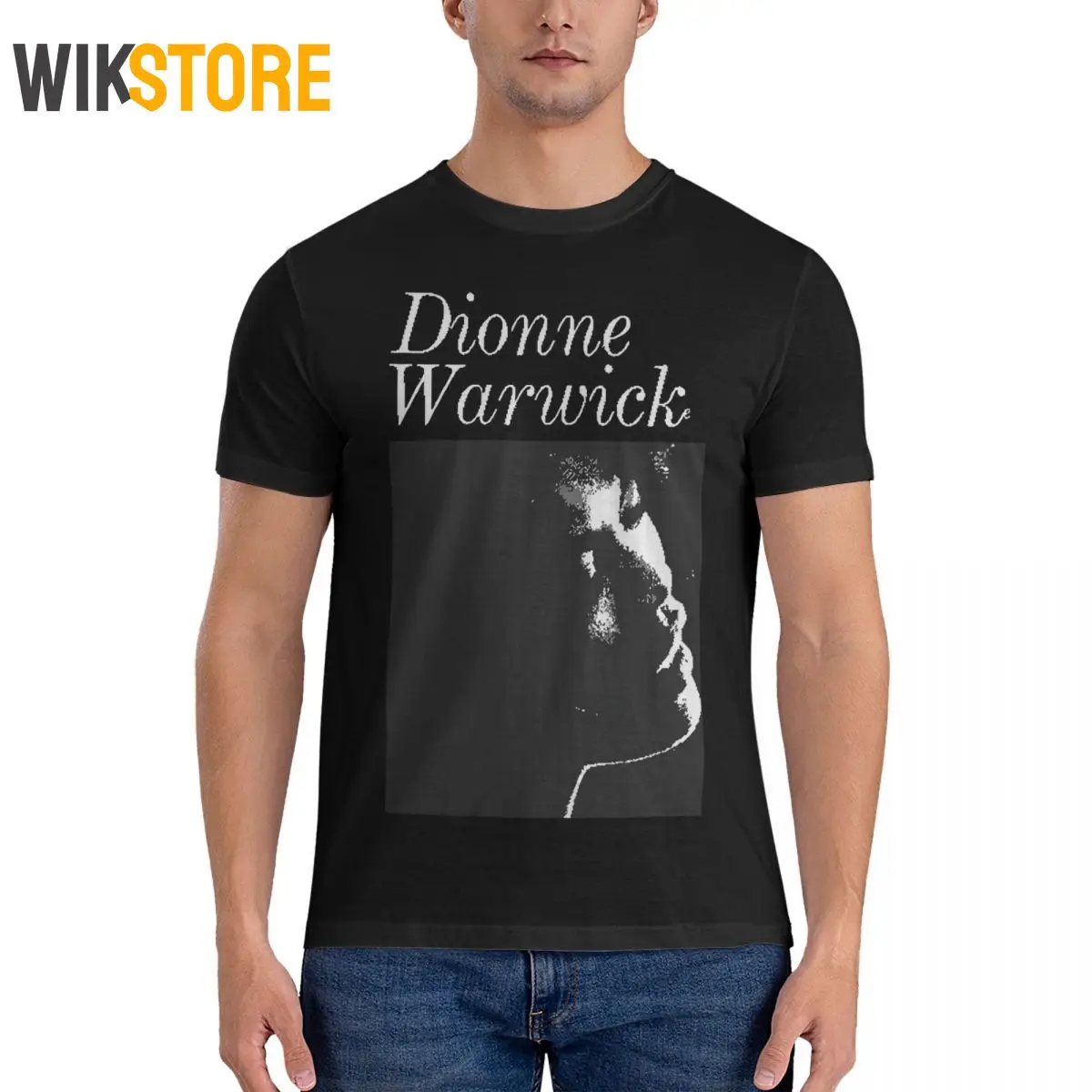 Fun Men's T Shirt D-Dionne Warwick Funny Tee Shirt Short Sleeve Round Collar T-Shirts Oversized Graphic Clothes Male T Shirts