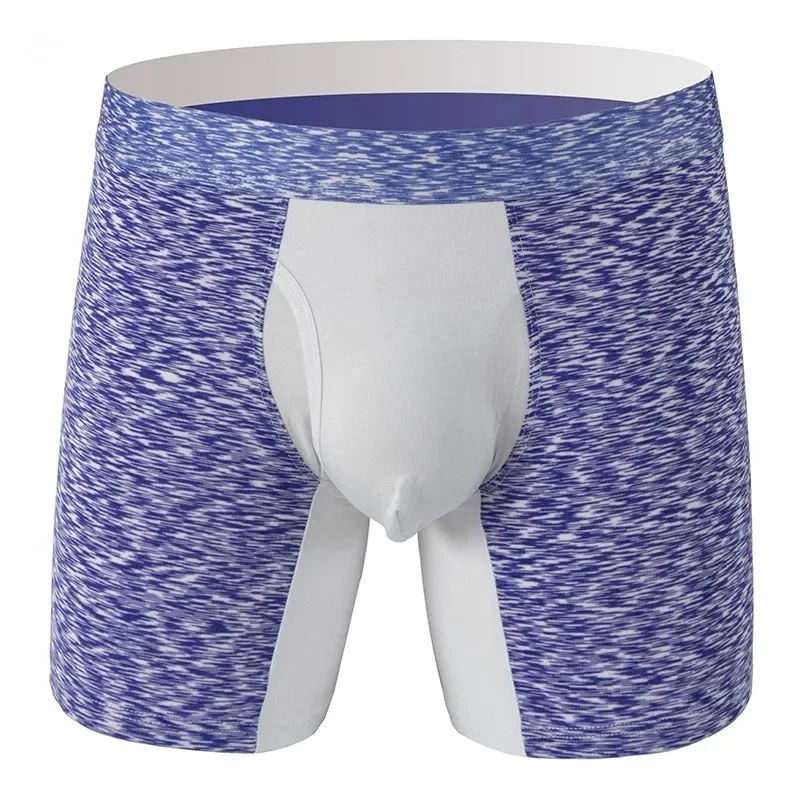 

Modal Bulge Boxy Underwear for Men Extended Boxer Briefs Comfort Leg Trunks Sexy Mid Waist U Convex Pouch Side Split Underpants