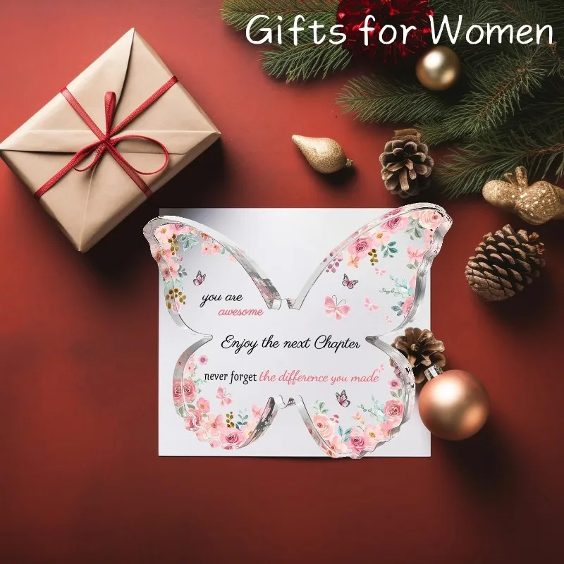 لوحة فراشة أكريليك "تقاعد سعيد" - هدية التقاعد للسيدات والزميل هدية شكرًا لك