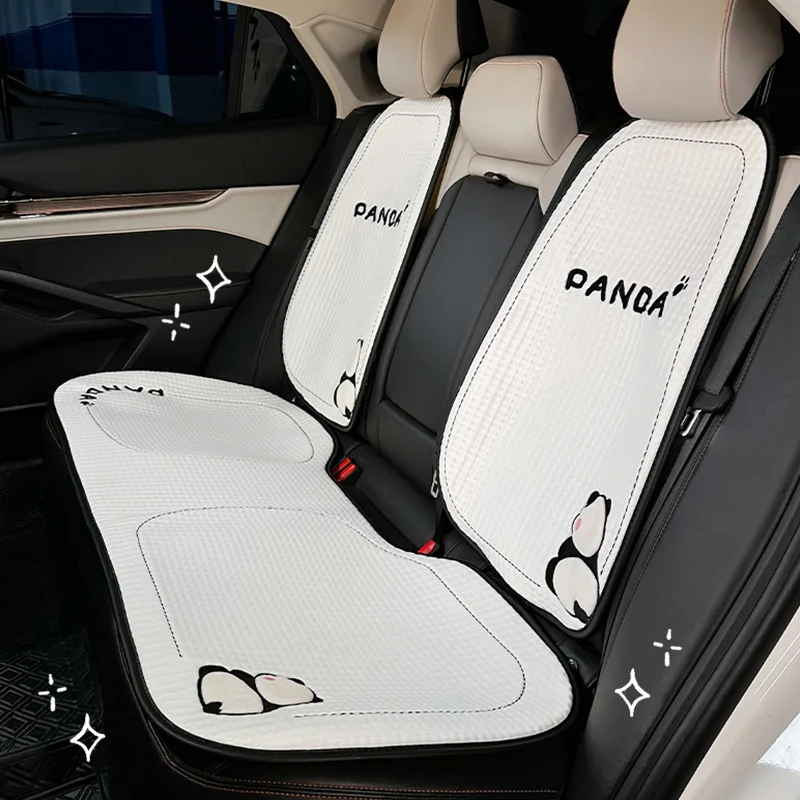 1PC Car seat cushion Cute panda four-season universal cartoon car anti-slip seat cushion summer ice silk breathable cool cushion