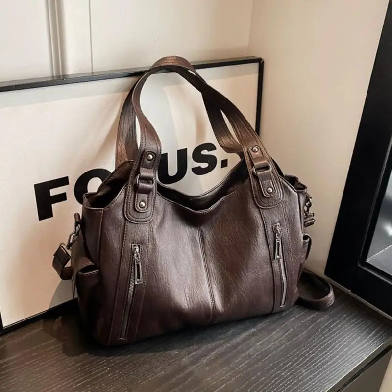 50le große Frauenumhängetasche mit Reißverschluss Mode Crossbody Slouchy Bags Top Geldbeutel für Arbeit und Reisen